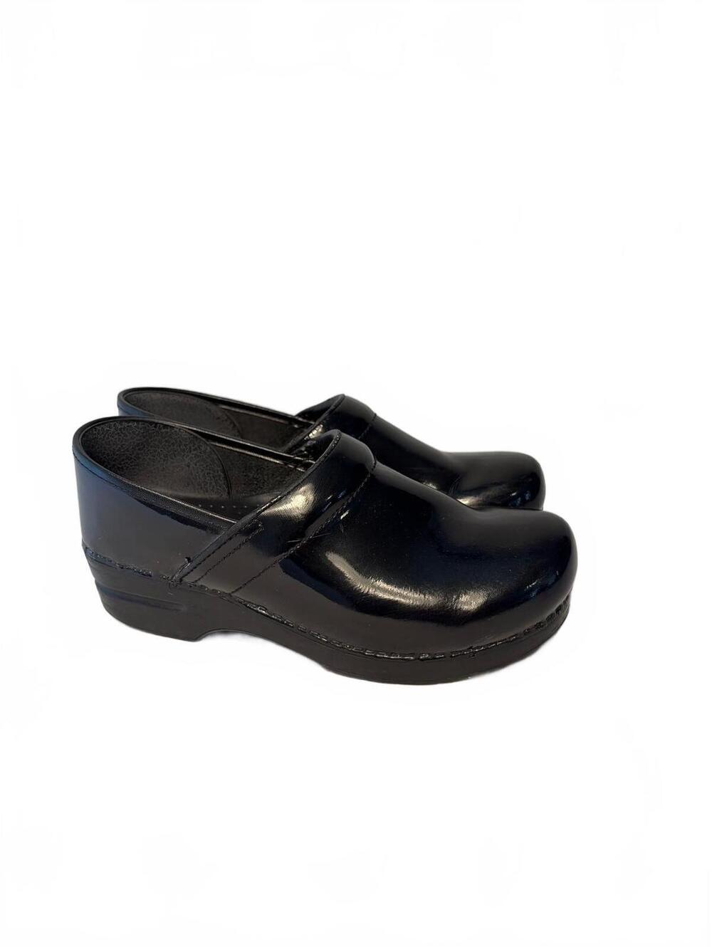 DANSKO Professional Black Patent Leather Clogs Size 41 10.5 11
